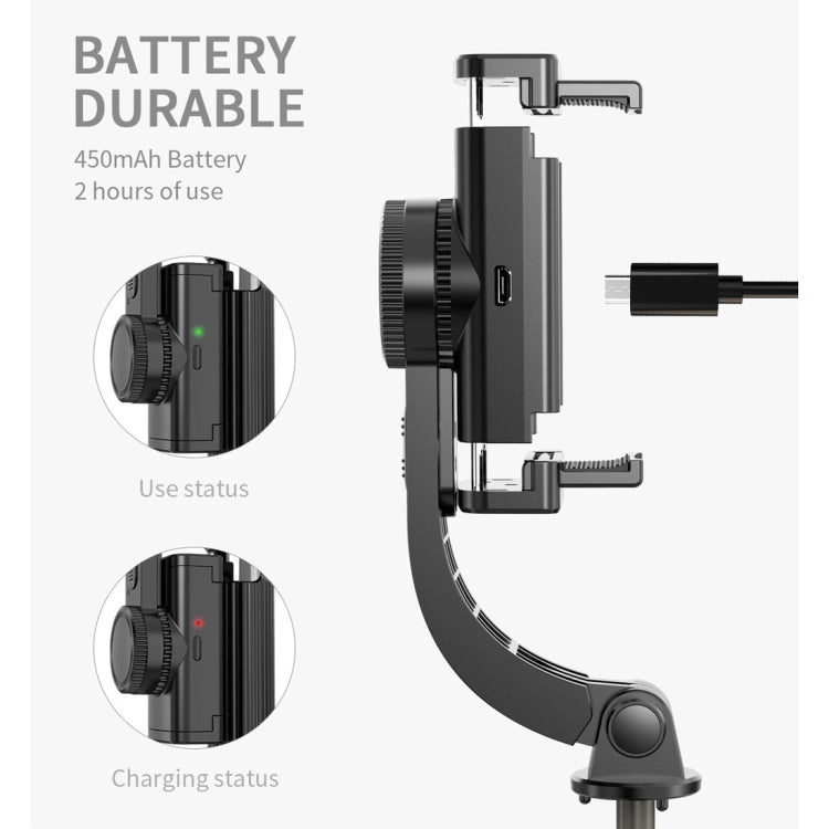 L08 Adjustable Gimbal Stabilize Bluetooth Self-timer Pole Tripod Selfie Stick(White) - Selfie Sticks by buy2fix | Online Shopping UK | buy2fix