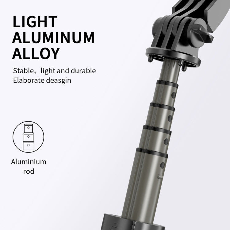 L08 Adjustable Gimbal Stabilize Bluetooth Self-timer Pole Tripod Selfie Stick(White) - Selfie Sticks by buy2fix | Online Shopping UK | buy2fix