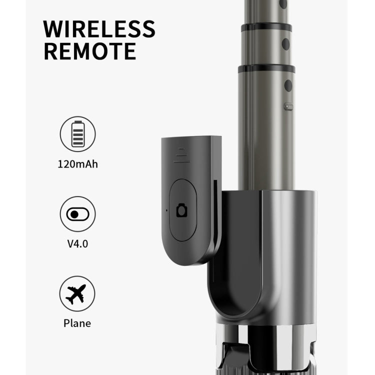 L08 Adjustable Gimbal Stabilize Bluetooth Self-timer Pole Tripod Selfie Stick(White) - Selfie Sticks by buy2fix | Online Shopping UK | buy2fix