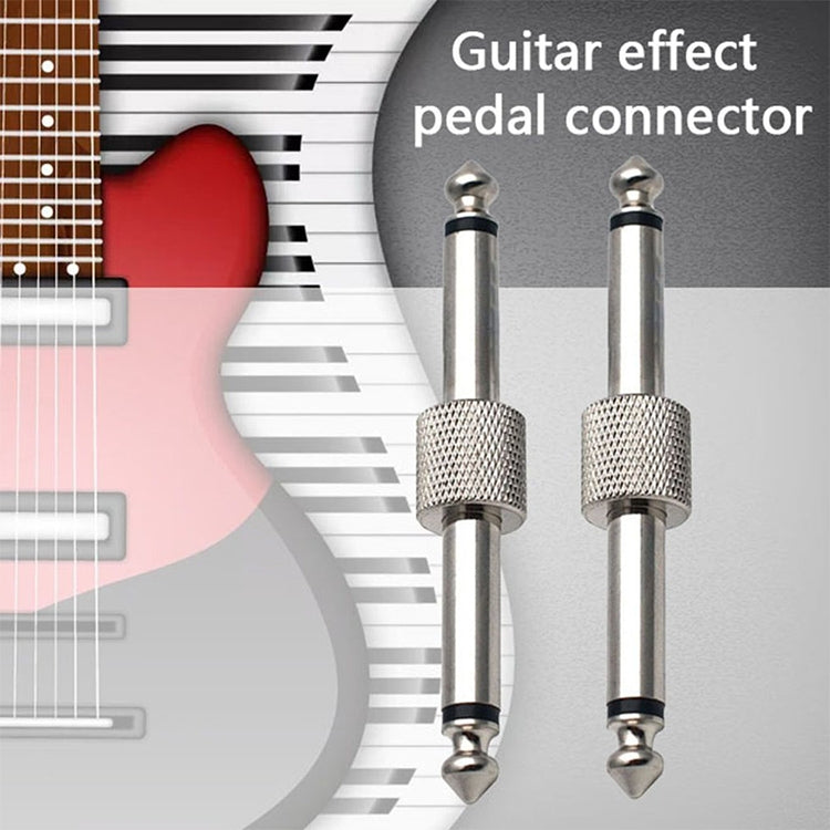 6.35mm 1/4 inch Male to Male Guitar Effect Pedal Connector Electric Pedal Board Adapter(Gold) by buy2fix