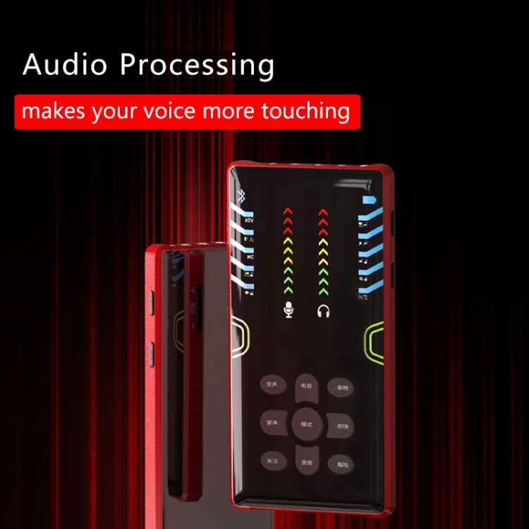 RK-C21 Bluetooth Live Broadcast Audio Headset Microphone Webcast Entertainment Streamer Sound Card for Phone, Computer PC (Red) - Microphone by buy2fix | Online Shopping UK | buy2fix