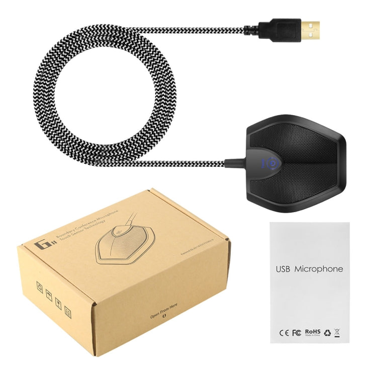 Yanmai G11 Meeting USB Computer Desktop Microphone Omnidirectional Condenser Mic Microphone, Compatible with PC / Mac for Live Broadcast, Show, KTV, etc.(Black) - Microphone by Yanmai | Online Shopping UK | buy2fix