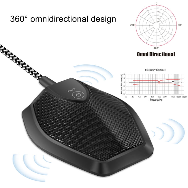 Yanmai G11 Meeting USB Computer Desktop Microphone Omnidirectional Condenser Mic Microphone, Compatible with PC / Mac for Live Broadcast, Show, KTV, etc.(Black) - Microphone by Yanmai | Online Shopping UK | buy2fix