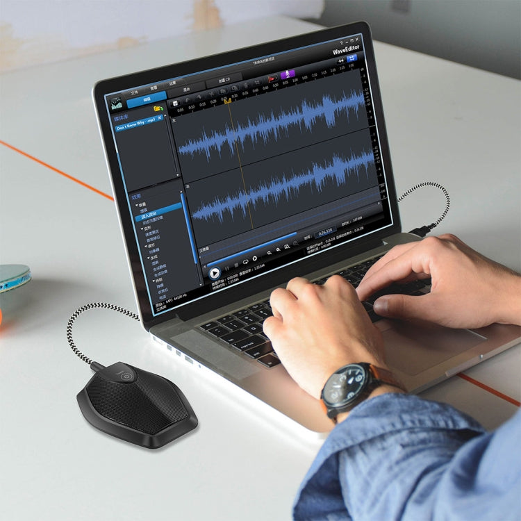 Yanmai G11 Meeting USB Computer Desktop Microphone Omnidirectional Condenser Mic Microphone, Compatible with PC / Mac for Live Broadcast, Show, KTV, etc.(Black) - Microphone by Yanmai | Online Shopping UK | buy2fix