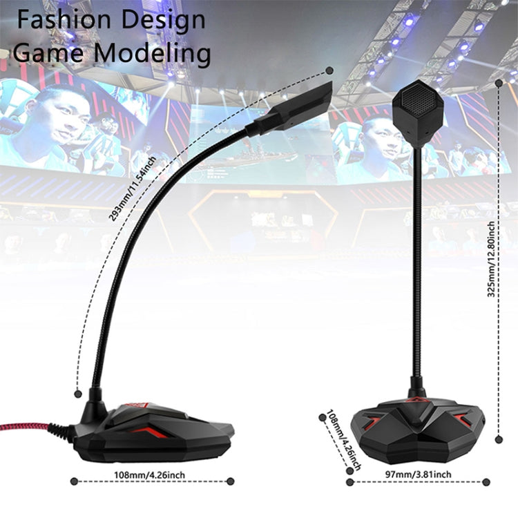 G55 Capacitive Gaming Microphone with LED Indicator(Black) - Microphone by buy2fix | Online Shopping UK | buy2fix