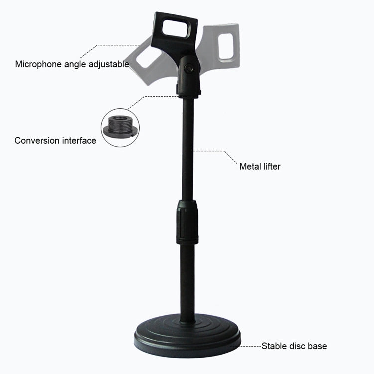 Z01 Desktop Extendable Round Base Microphone Stand Holder Mic Boom Clip, For Studio Recording, Live Broadcast, Live Show, KTV, etc. by buy2fix