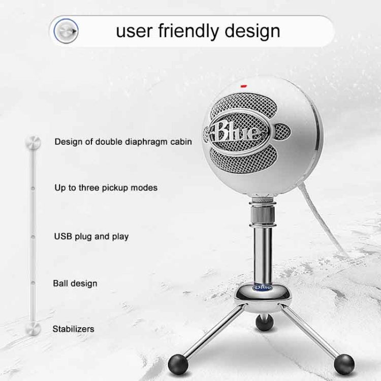 Logitech Blue Snowball-ice USB Condenser Anchor Recording Microphone (Black) - Microphone by Logitech | Online Shopping UK | buy2fix