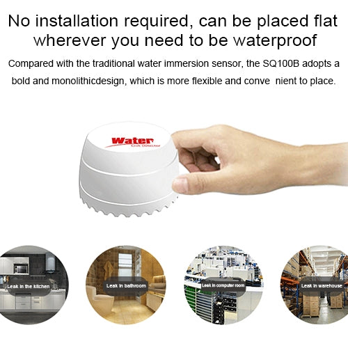DY-SQ100B Water Leakage Detector with Two Sensors(White) - Water Leakage Alarm by buy2fix | Online Shopping UK | buy2fix