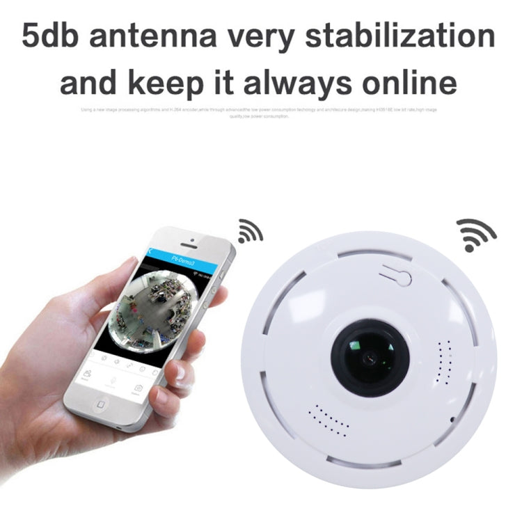 JJX-1801 Fisheye Wide Angle 1.0MP Smart Wireless Wifi IP Camera, Support TF Card (128GB Max) - 360 Degree Camera by buy2fix | Online Shopping UK | buy2fix