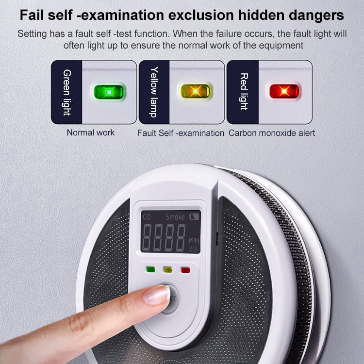 JSN-999COM Live Voice Alarm Smoke Carbon Monoxide Alarm Detector without Battery by buy2fix