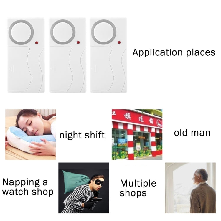 Home Security Wireless Remote Control Door Window Siren Magnetic Sensor Alarm Warning, 1 Remote Controller + 3 Magnetic Sensors - Door Window Alarm by buy2fix | Online Shopping UK | buy2fix