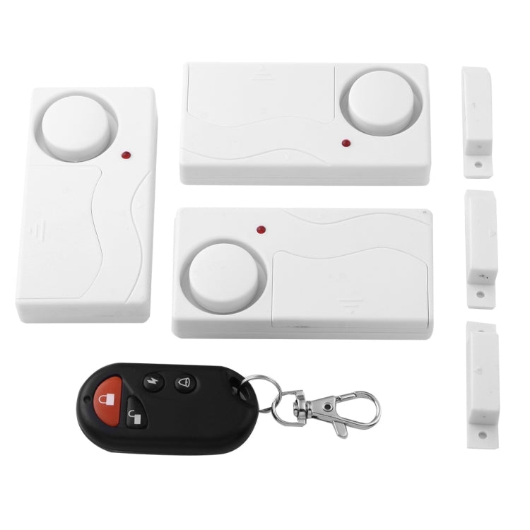 Home Security Wireless Remote Control Door Window Siren Magnetic Sensor Alarm Warning, 1 Remote Controller + 3 Magnetic Sensors - Door Window Alarm by buy2fix | Online Shopping UK | buy2fix