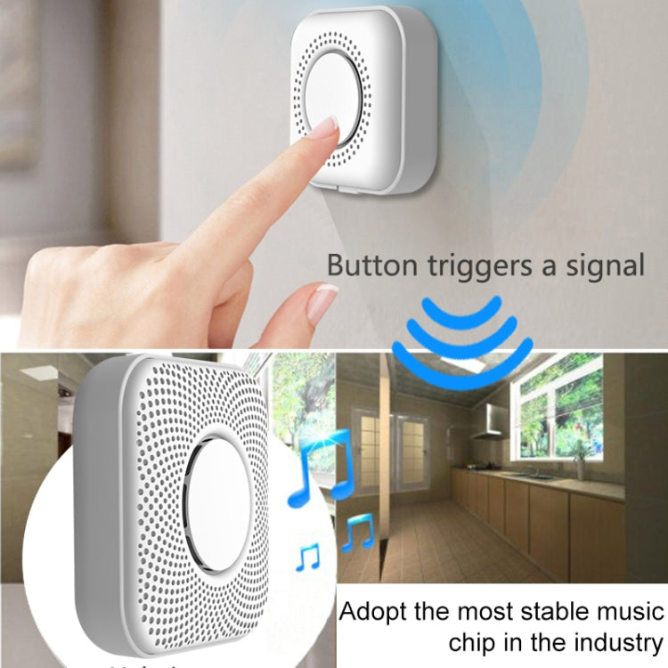 PJ-16 Intelligent Wireless Doorbell with 8-level Volume Adjustable & 36 Ringtones, EU Plug - Wireless Doorbell by buy2fix | Online Shopping UK | buy2fix