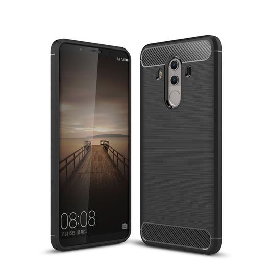 For Huawei Mate 10 Pro Brushed Texture Carbon Fiber Shockproof TPU Rugged Armor Protective Case (Black) - Huawei Cases by buy2fix | Online Shopping UK | buy2fix