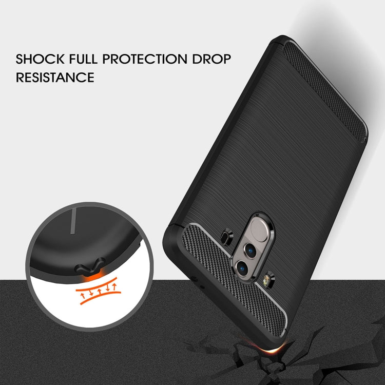 For Huawei Mate 10 Pro Brushed Texture Carbon Fiber Shockproof TPU Rugged Armor Protective Case (Red) - Huawei Cases by buy2fix | Online Shopping UK | buy2fix