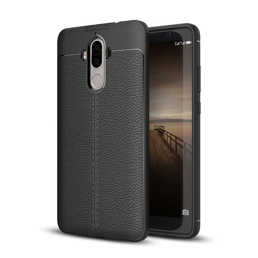 For Huawei Mate 9 Litchi Texture Full Coverage TPU Protective Back Cover Case (Black) - Huawei Cases by buy2fix | Online Shopping UK | buy2fix