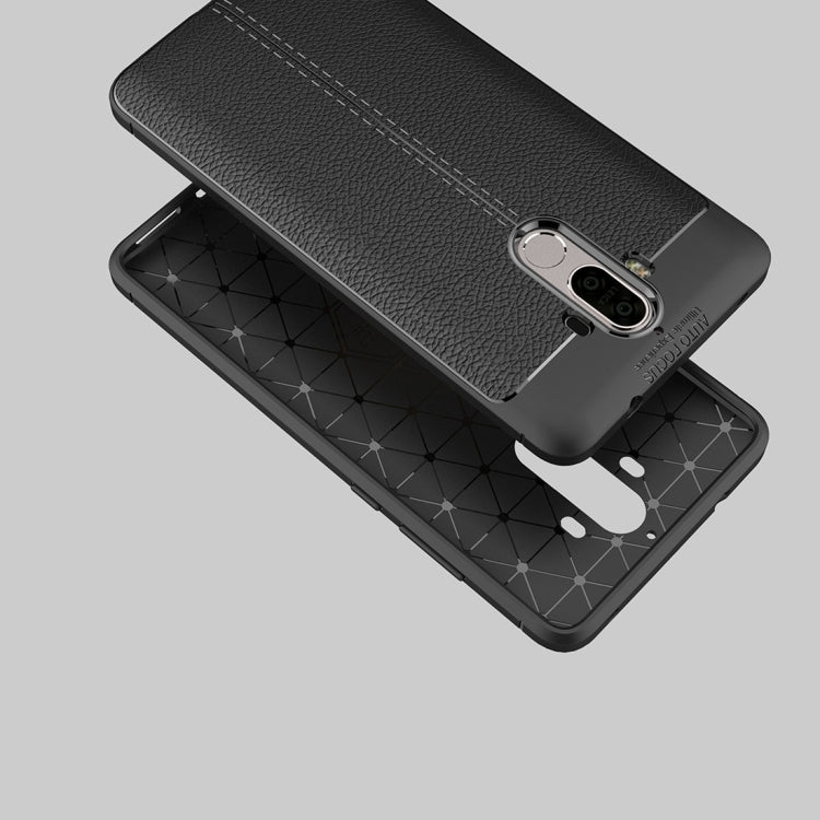 For Huawei Mate 9 Litchi Texture Full Coverage TPU Protective Back Cover Case (Black) - Huawei Cases by buy2fix | Online Shopping UK | buy2fix