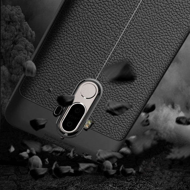 For Huawei Mate 9 Litchi Texture Full Coverage TPU Protective Back Cover Case (Black) - Huawei Cases by buy2fix | Online Shopping UK | buy2fix