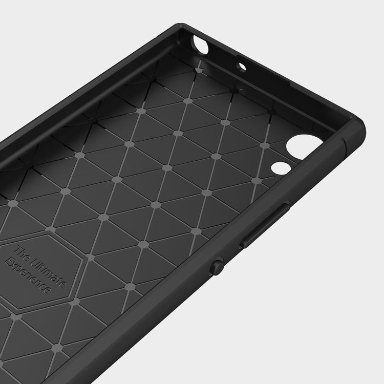 For Sony Xperia XA1 Brushed Texture Carbon Fiber Shockproof TPU Rugged Armor Protective Case(navy) - Sony Cases by buy2fix | Online Shopping UK | buy2fix