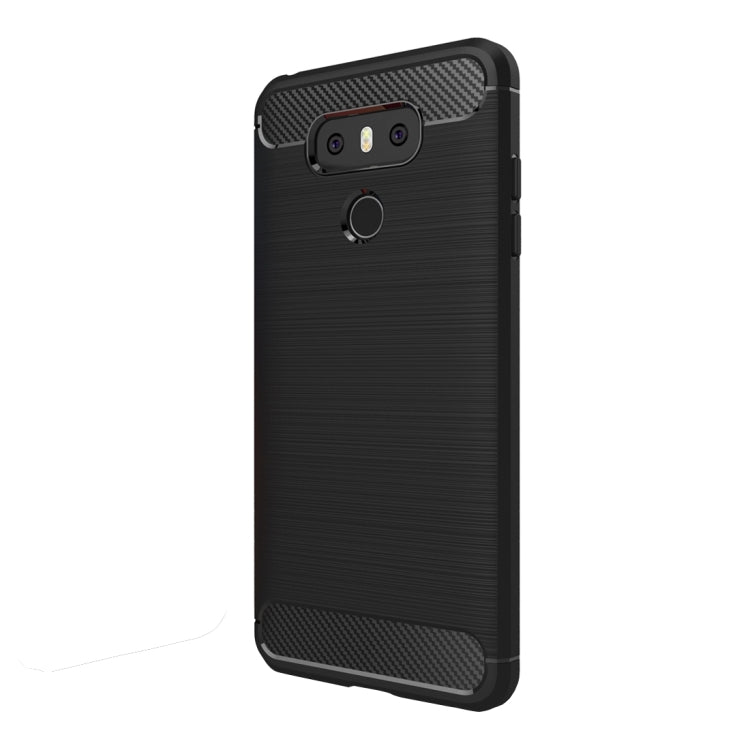 For LG G6 Brushed Carbon Fiber Texture Shockproof TPU Protective Cover Case(Black) - LG Cases by buy2fix | Online Shopping UK | buy2fix