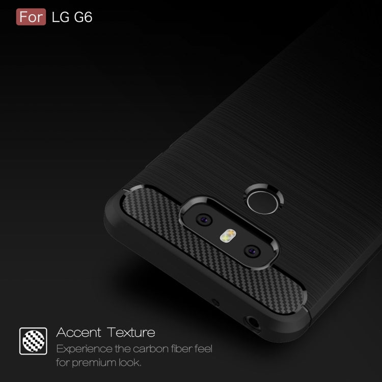 For LG G6 Brushed Carbon Fiber Texture Shockproof TPU Protective Cover Case(Black) - LG Cases by buy2fix | Online Shopping UK | buy2fix