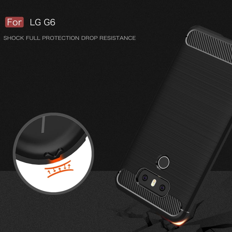 For LG G6 Brushed Carbon Fiber Texture Shockproof TPU Protective Cover Case(Black) - LG Cases by buy2fix | Online Shopping UK | buy2fix