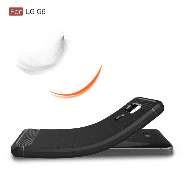 For LG G6 Brushed Carbon Fiber Texture Shockproof TPU Protective Cover Case(Black) - LG Cases by buy2fix | Online Shopping UK | buy2fix