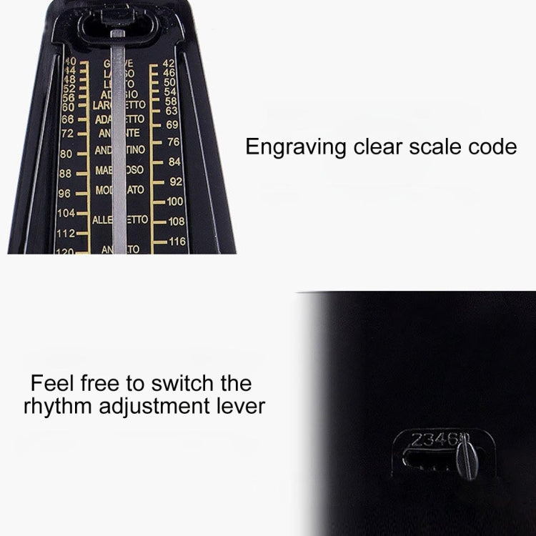 Piano Guitar Drum Violin Zither Universal Mechanical Metronome, Classic Version(Black) - String Instrument Accessories by buy2fix | Online Shopping UK | buy2fix