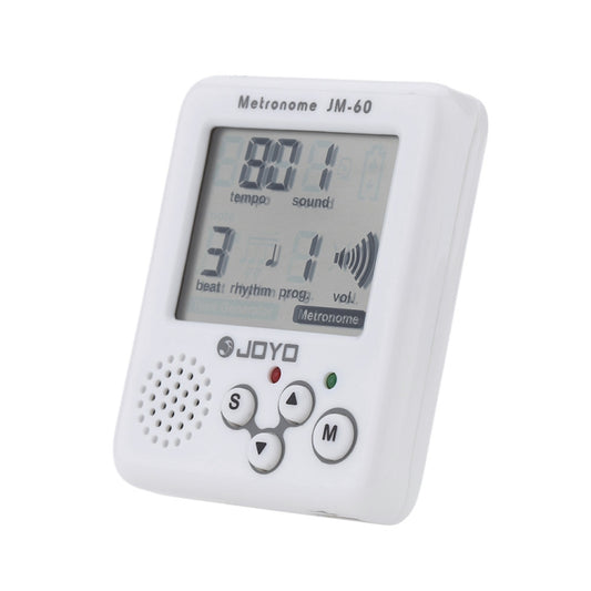 JOYO JM-60 Mini Portable Rechargeable Clip-on Electronic Digital Metronome Tone Generator Tuner for Guitar Violin Ukulele (White) by JOYO