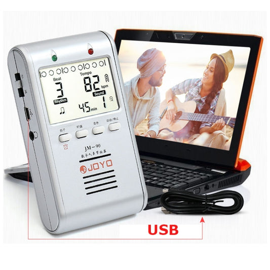 JOYO JM-90 Mini Portable Rechargeable Clip-on LED Indicator Electronic Digital Metronome Tone Generator Tuner for Guitar Violin Ukulele(White) by JOYO
