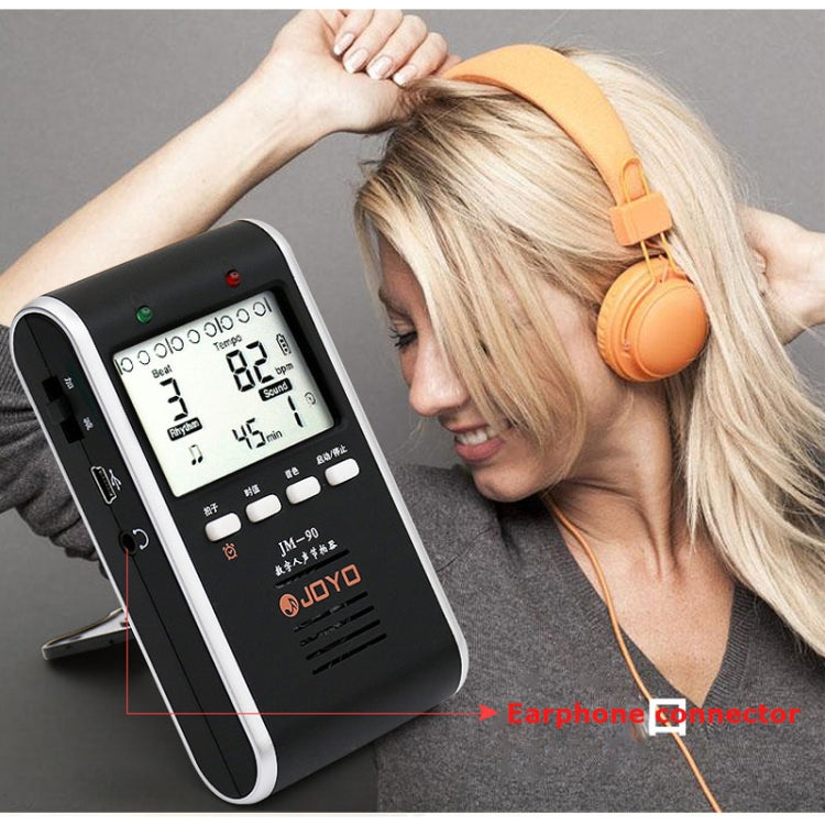 JOYO JM-90 Mini Portable Rechargeable Clip-on LED Indicator Electronic Digital Metronome Tone Generator Tuner for Guitar Violin Ukulele(White) by JOYO