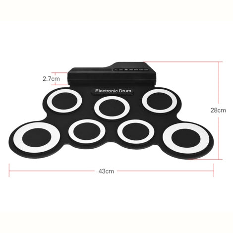Portable Silicone Hand Roll USB Electronic Drum(Black) - Percussion Accessories by buy2fix | Online Shopping UK | buy2fix