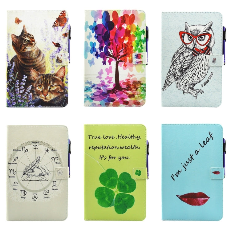 For iPad mini 4 / 3 / 2 / 1 Lips and Leaves Pattern Horizontal Flip Leather Case with Holder & Wallet & Card Slots & Sleep / Wake-up Function & Pen Slot - iPad Mini 4 & 3 & 2 & 1 Cases by buy2fix | Online Shopping UK | buy2fix