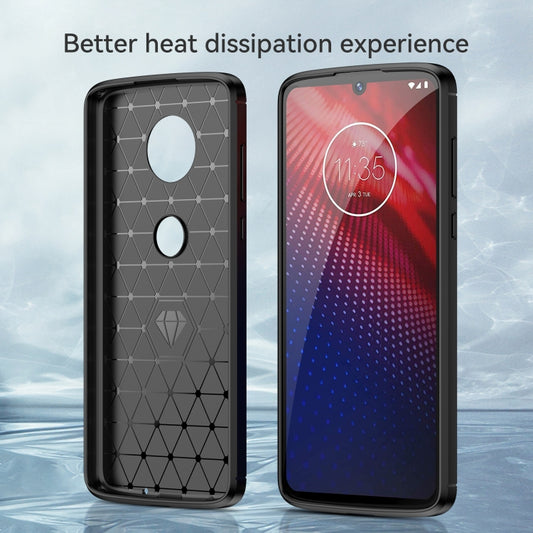 Brushed Texture Carbon Fiber TPU Case for Motorola Moto Z4 Play (Black) by buy2fix