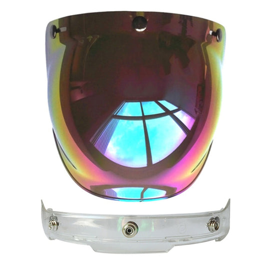 Soman Motorcycle Bubble Visor Open Face Helmet Visor Helmet Windshield Shield with Transparent Frame(Colour) by SOMAN