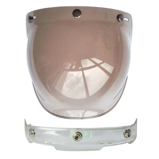 Soman Motorcycle Bubble Visor Open Face Helmet Visor Helmet Windshield Shield with Transparent Frame(Light Smoke) by SOMAN