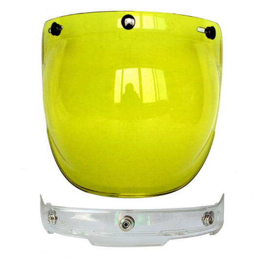 Soman Motorcycle Bubble Visor Open Face Helmet Visor Helmet Windshield Shield with Transparent Frame(Yellow) by SOMAN