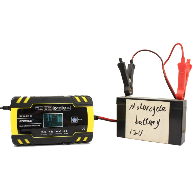 FOXSUR 12V-24V Car Motorcycle Truck Repair Battery Charger AGM Charger, EU Plug - Battery Charger by FOXSUR | Online Shopping UK | buy2fix