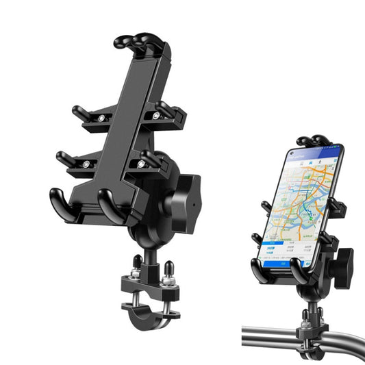 U-shaped Bolt Ball-Head Motorcycle Handlebar Multi-function Eight-jaw Aluminum Phone Navigation Holder Bracket, Width of Phone: 6.5-10.2cm   - Holder by buy2fix | Online Shopping UK | buy2fix