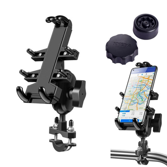 U-shaped Bolt Ball-Head Motorcycle Handlebar Multi-function Eight-jaw Aluminum Phone Navigation Holder Bracket with Anti-theft Knobs by buy2fix