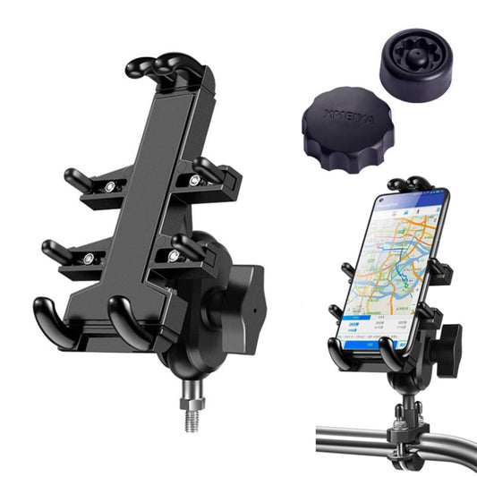 M8 Bolt Ball-Head Motorcycle Multi-function Eight-jaw Aluminum Phone Navigation Bracket with Anti-theft Knobs by buy2fix