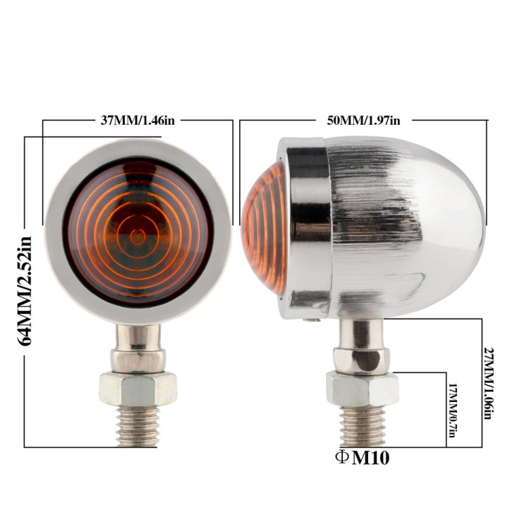 1 Pair KC801 12V Modified Universal Motorcycle LED Turn Signal (Silver) - Turn Signal by buy2fix | Online Shopping UK | buy2fix