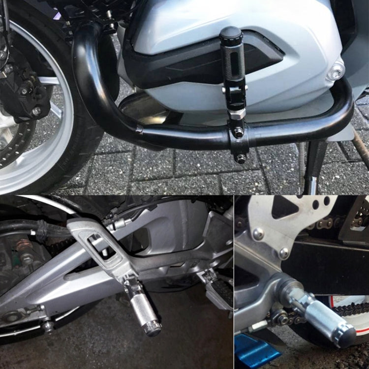 Speedpark 1 Pair Universal Folding Footrests Footpegs Foot Rests Pegs Rear Pedals Set 8mm Install Bolts (Silver) by Speedpark