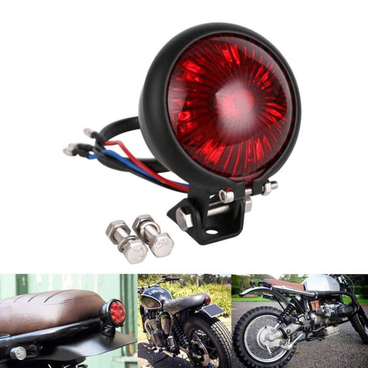 Speedpark 12V Motorcycle Modified Tail Light Brake Light for Harley(Black Red) by Speedpark