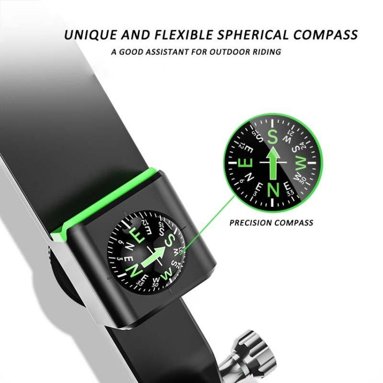 Motorcycle Spherical Compass Phone Holder, Handlebar without Light (Green) - Holder by buy2fix | Online Shopping UK | buy2fix