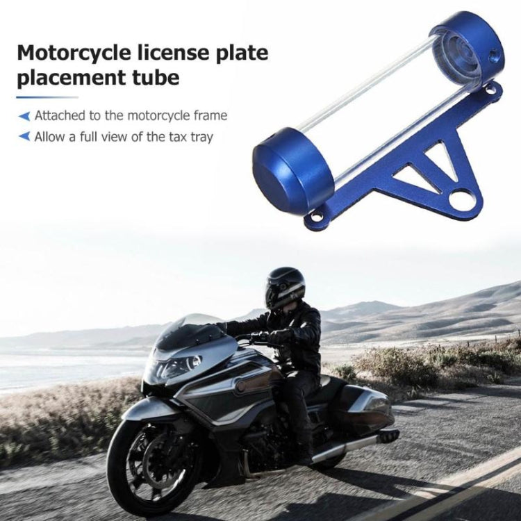 MP1001 Motorcycle Paper Car License Plate Placement Tube Waterproof Motorcycle Tax Tube Cylindrical Disc Paper Holder Air Vehicle License Plate Frame for Motorcycles(Red) by buy2fix