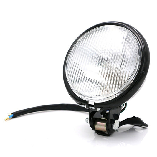 4 inch Motorcycle Black Shell Glass Retro Lamp LED Headlight Modification Accessories(White) by buy2fix