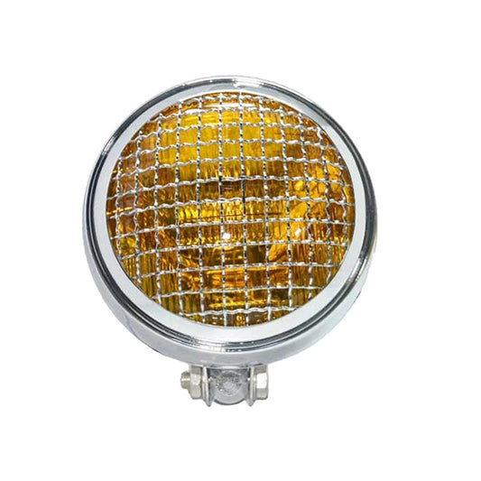 Motorcycle Silver Shell Harley Headlight Retro Lamp LED Light Modification Accessories (Yellow) by buy2fix