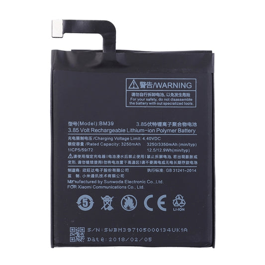 BM39 3250mAh for Xiaomi Mi 6 Li-Polymer Battery by buy2fix