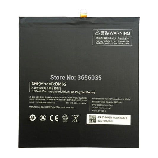 BM62 6400mAh for Xiaomi Mi Pad 3 Li-Polymer Battery by buy2fix